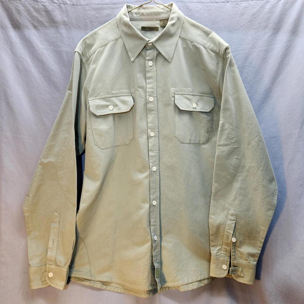 Vintage Field And Stream Hunting Shirt‎ Pale Green Mens Size Large